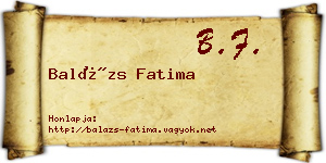 Balázs Fatima névjegykártya