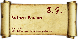 Balázs Fatima névjegykártya