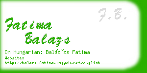 fatima balazs business card